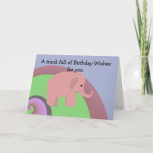 Carte De Remerciements Bébé éléphant Joyeux anniversaire