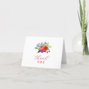 Carte De Remerciements Bébé en Fleur Baby shower floral brillant