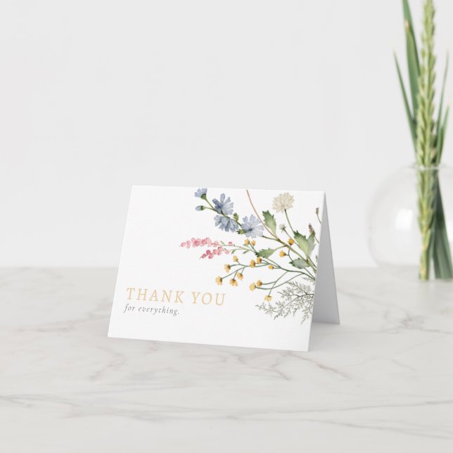 Carte De Remerciements Bébé en Fleur Fleur sauvage de printemps (Devant)