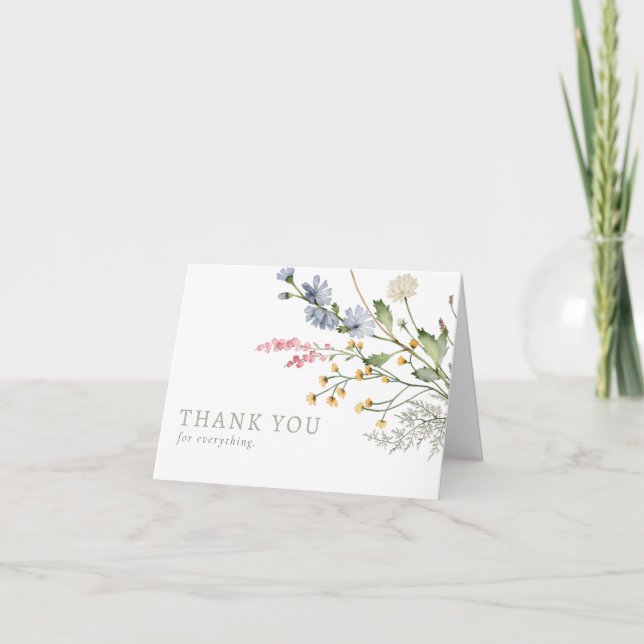 Carte De Remerciements Bébé en Fleur Fleur sauvage de printemps (Devant)
