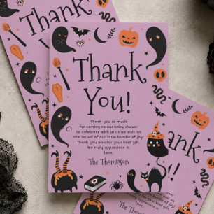 Carte De Remerciements Bébé en route pour Halloween Baby Shower 