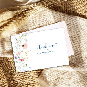 Carte De Remerciements Bébé Fleur sauvage de printemps en fleurs multicol