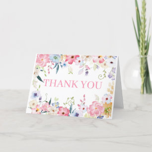 Carte De Remerciements Bébé floral dans le Baby shower de printemps en fl