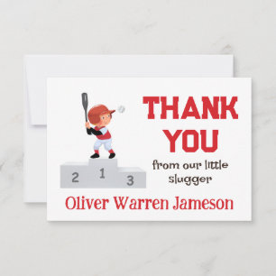 Carte De Remerciements Bébé Garçon 1ère place Batter Anniversaire Basebal