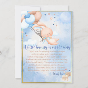Carte De Remerciements Bébé garçon lapin shower de bébé