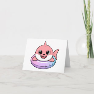 Carte De Remerciements Bébé Requin Mignon Avec Flotteur Enfants
