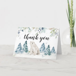 Carte De Remerciements Bébé son froid à l'extérieur du Baby shower d'ours