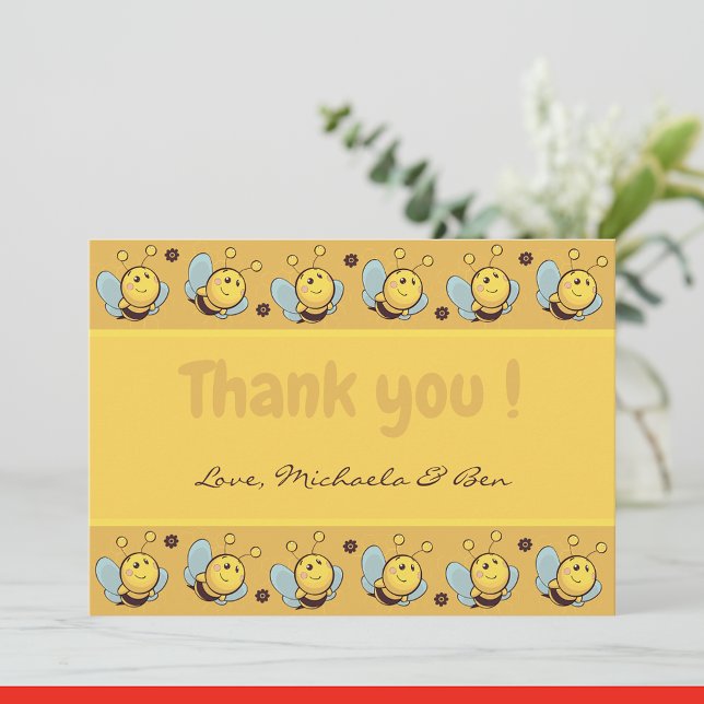 Carte De Remerciements Bee remerciez les cartes, mignonne Bumblebee Sexe  (Créateur téléchargé)