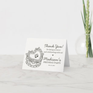 Carte De Remerciements Beige Bow Retro Coquette gâteau Coquette Anniversa