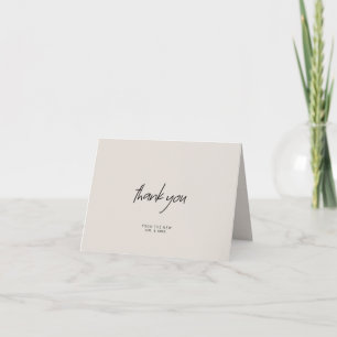 Carte De Remerciements  Beige du nouveau M. & Message Mme