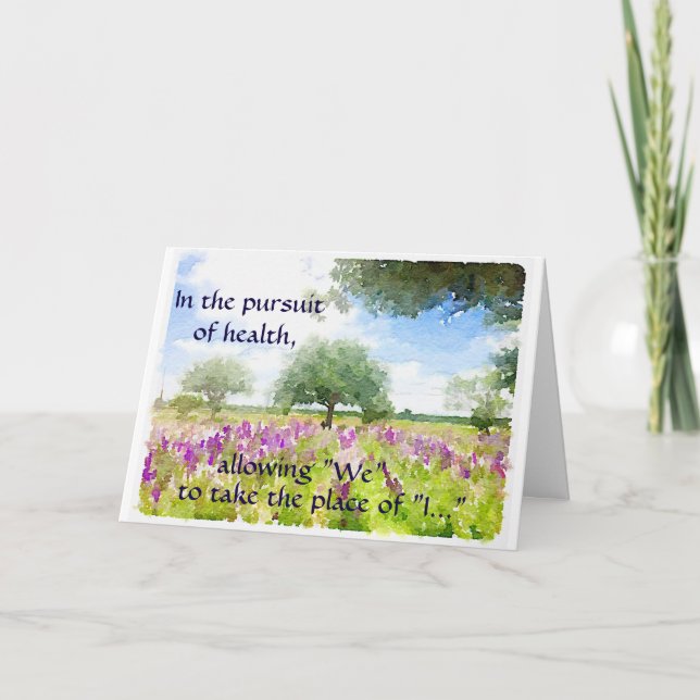 Carte De Remerciements Belle aquarelle Massage Acupuncture Client (Devant)