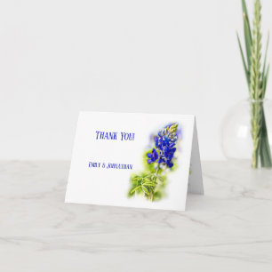Carte De Remerciements Belle Bluebonnet Floral, Mariage moderne,