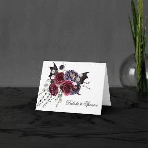 Carte De Remerciements Belle déplaisante Roses gothiques foncés avec ch