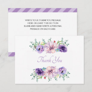 Carte De Remerciements Belle Fleur Violette Lavande