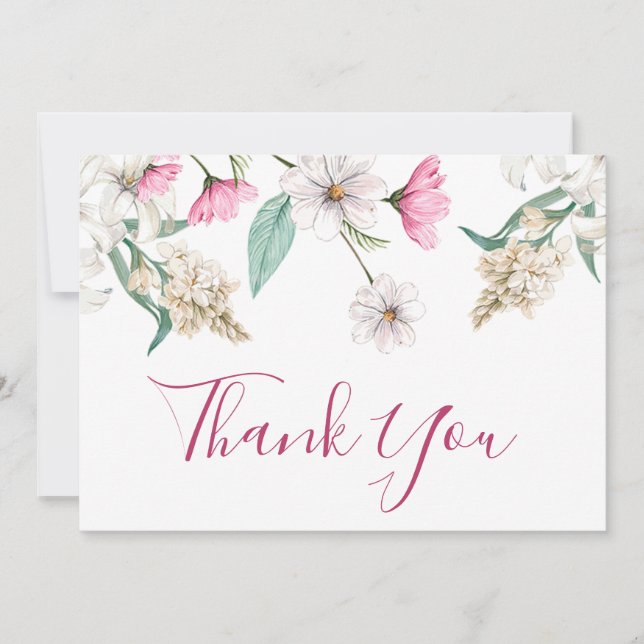 Carte De Remerciements Belle Florale À Toutes Occasions (Devant)