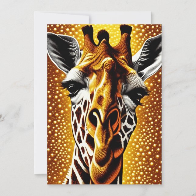 Carte De Remerciements Belle Giraffe sur une Parties scintillant Arrière  (Devant)