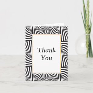 Carte De Remerciements Belle illusion optique en spirale noire