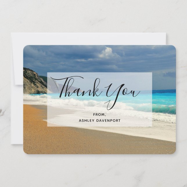 Carte De Remerciements Belle Mer Turquoise Photo Tropicale (Devant)