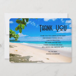 Carte De Remerciements Belle plage tropicale ensoleillée Photo