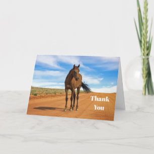 Carte De Remerciements Belle route Brown de cheval photo