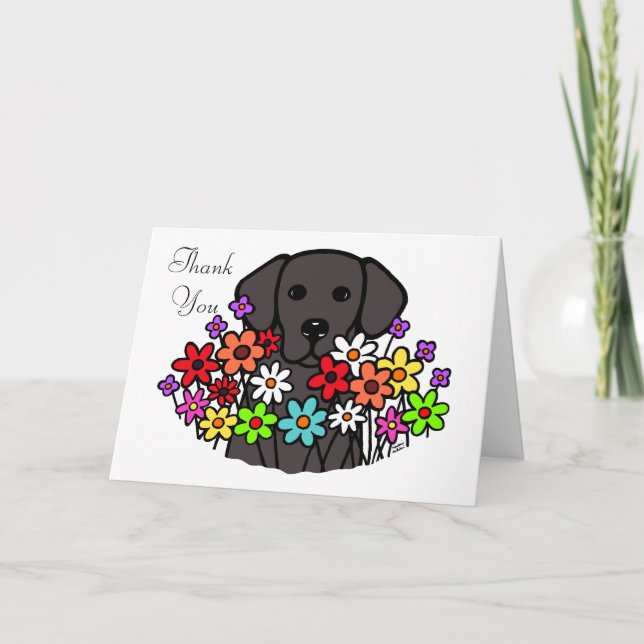 Carte De Remerciements Belle Soul Black Labrador Illustration (Devant)