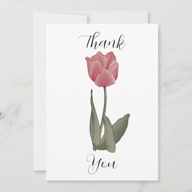 Carte De Remerciements Belle Tulipe (Devant)