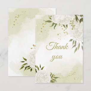 Carte De Remerciements Belles fleurs blanches verdure botanique
