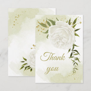 Carte De Remerciements Belles fleurs blanches verdure botanique