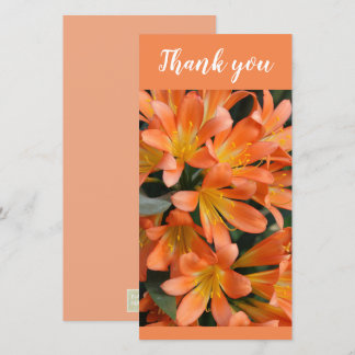 Carte De Remerciements Belles fleurs de lys de Kaffir orange