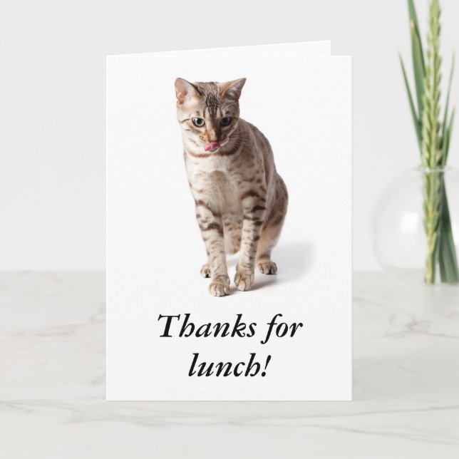 Carte De Remerciements Bengal kitten remercie pour son déjeuner (Devant)