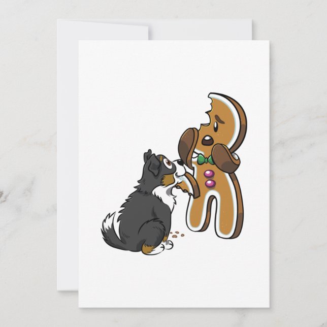 Carte De Remerciements Bernese Mountain Dog Pain d'épice Homme Noël (Devant)