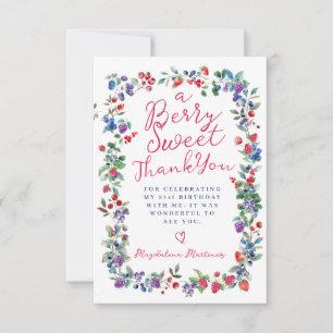 Carte De Remerciements Berry Boho Rustique Été 21e Anniversaire Apparteme