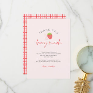 Carte De Remerciements Berry fraise sucrée Beaucoup de Script Anniversair