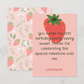 Carte De Remerciements Berry Sweet First Birthday