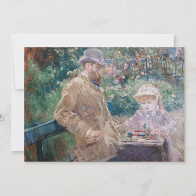 Carte De Remerciements Berthe Morisot - Eugene Manet avec sa fille (Devant)