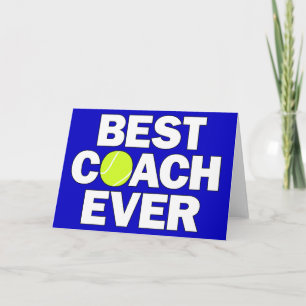 Carte De Remerciements Best Tennis Coach Ever Custom Color Thank You Card