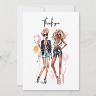 Carte De Remerciements Besties noir bouchée fille empreinte de léopard ta