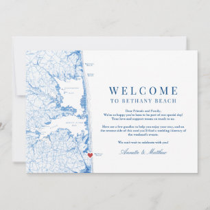 Carte De Remerciements Bethany Beach Blue Mariage Bienvenue Itinéraire