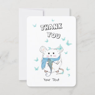 Carte De Remerciements Beurre bleu petit hamster