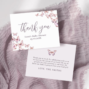 Carte De Remerciements Beurre mou et rose Baby shower plat
