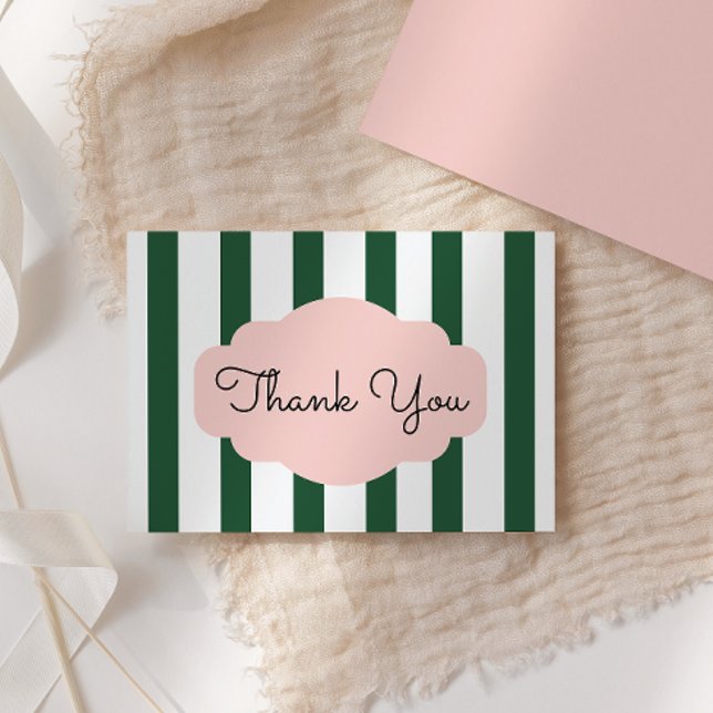 Carte De Remerciements Beverly Hills Baby shower rose et vert (Créateur téléchargé)