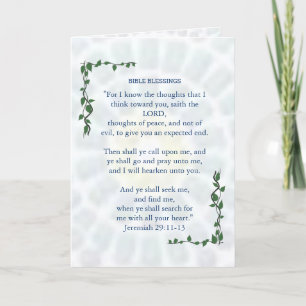 Carte De Remerciements BIBLE BÉNÉFICIER Jeremiah 29 Promise Card