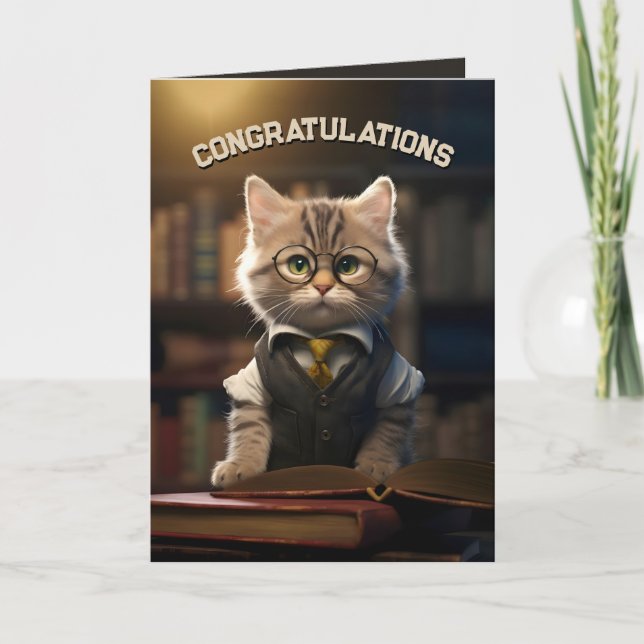 Carte De Remerciements Bibliothécaire Kitten (Devant)
