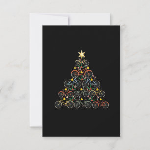 Carte De Remerciements Bicycle Christmas Tree Funny Biker Bicyclist Xmas