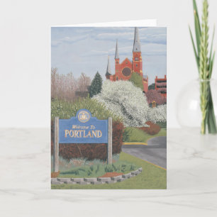Carte De Remerciements Bienvenue à Portland Maine