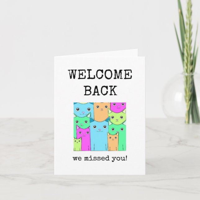 Carte De Remerciements Bienvenue De Retour, Nous Vous Avons Manqués, Cart (Devant)