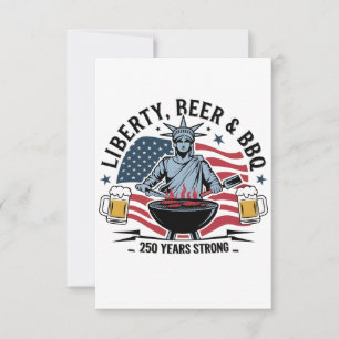Carte De Remerciements Bière de la Liberté & BBQ 250ème Année Forte 4 Jui
