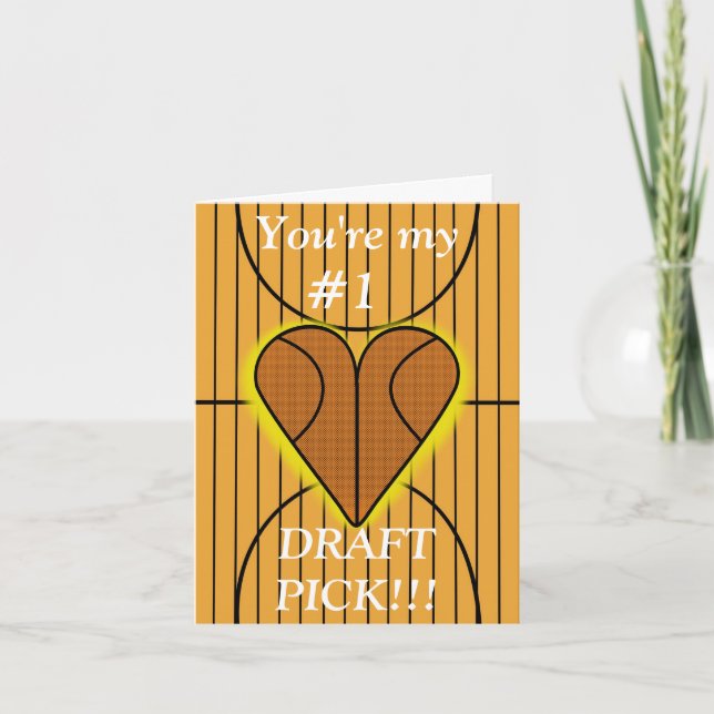 Carte De Remerciements Big Basketball Lover Valentine's Day Card (Devant)