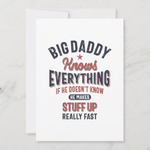 Carte De Remerciements Big Daddy Sait Tout   Père grand-père