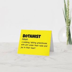 Carte De Remerciements Biologiste plante Définition de l'Humour
